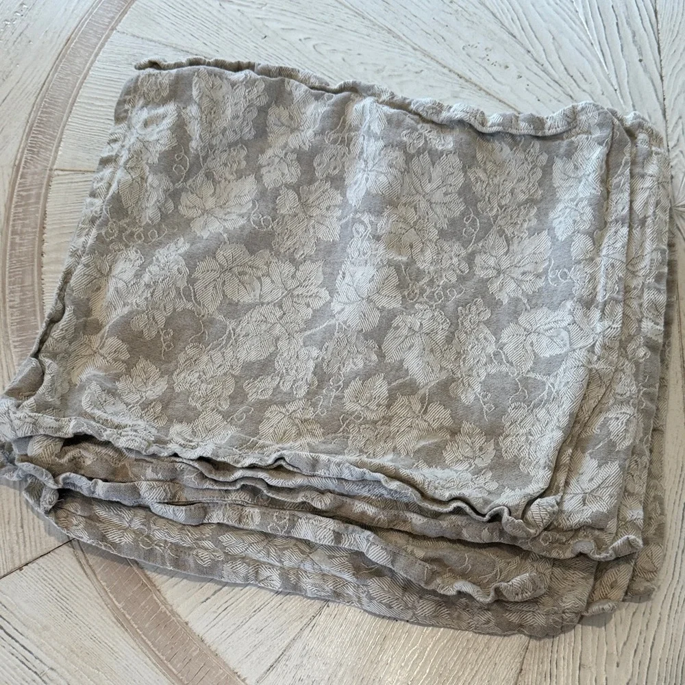 VINTAGE Cotton Elegant George's Moutet Floral Beige Napkins set of 8